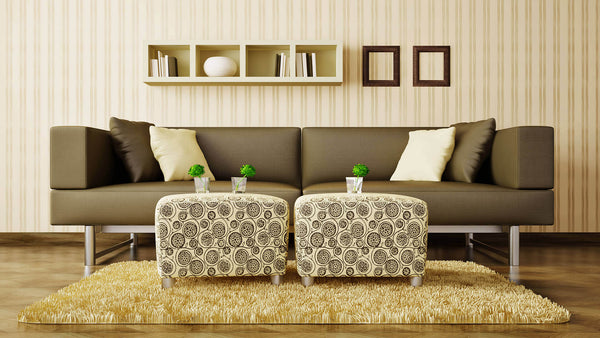 Sofa cum footrest sofa in gentle green